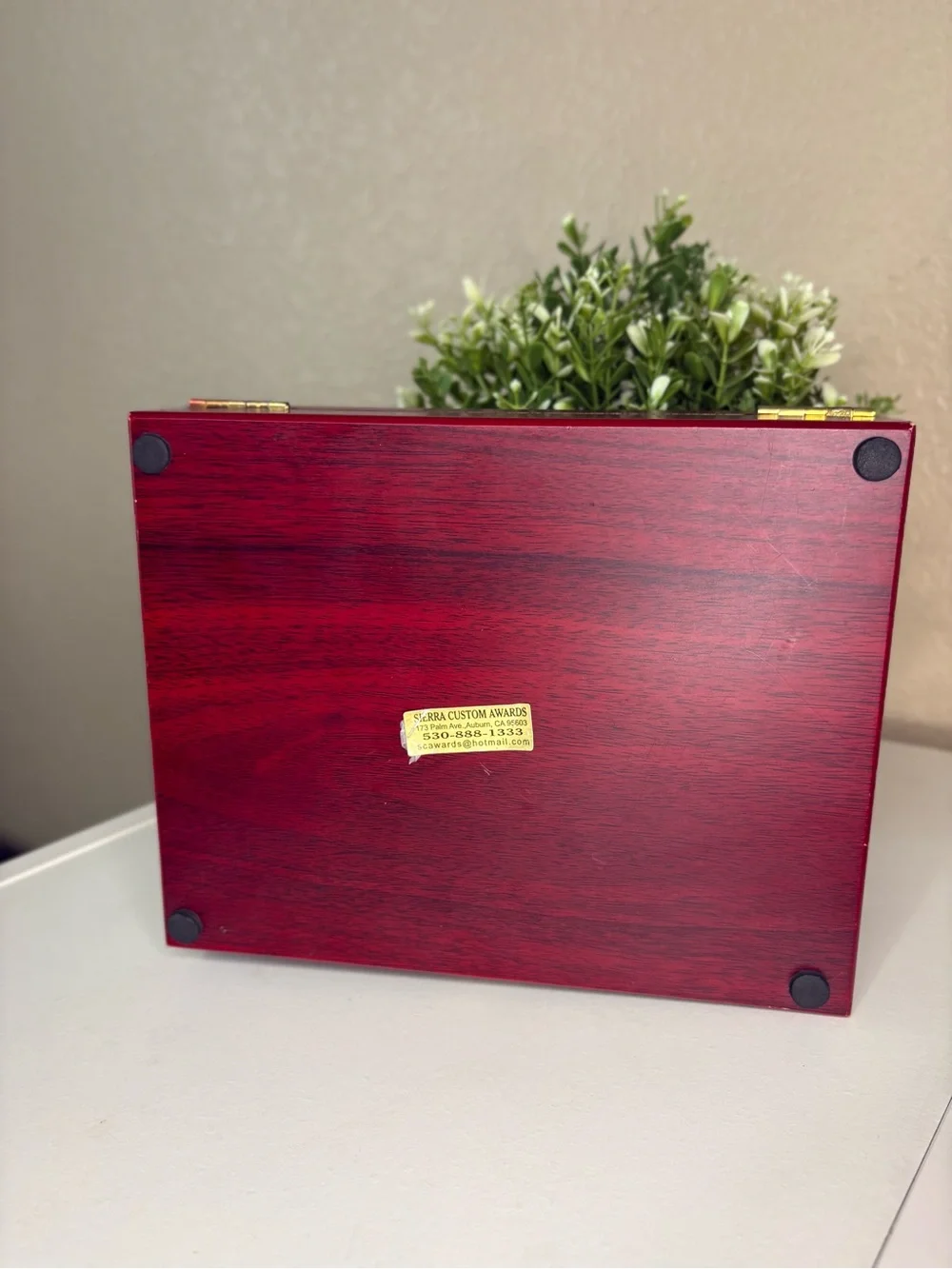 Vintage Wooden Keepsake Box Mahogany Jewelry Storage Chest Velvet Lined